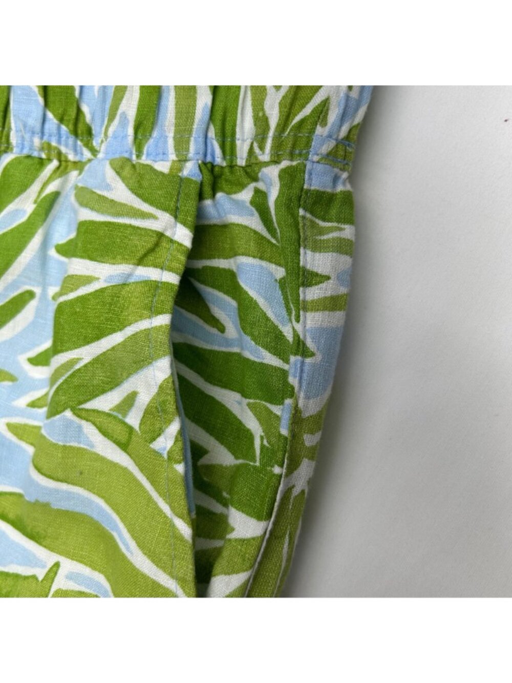 Sigrid Olsen Tropical Leaf Print Linen Top & Wide-Leg Pants Set Green & Blue S - Picture 6 of 16